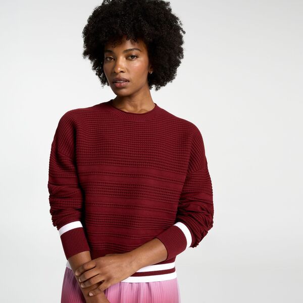 キャリー レディース アウター ニット・セーター CALIA Womens Crew Sweater Deep Merlot