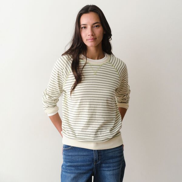 マリーン レイヤー レディース トップス シャツ Marine Layer Womens Reversible Raglan OliveWhite Stripe ホワイト