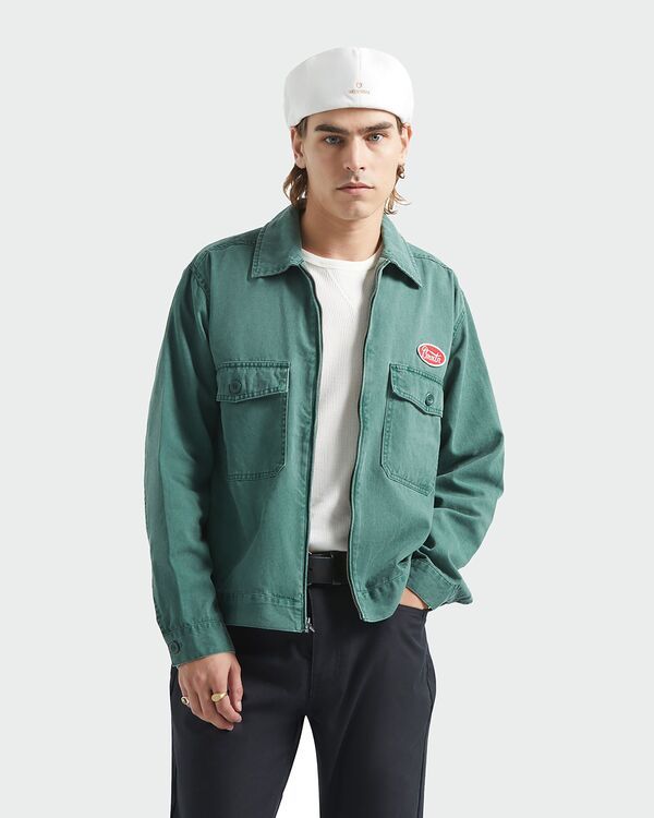 ブリクストン メンズ アウター ジャケット・ブルゾン BRIXTON Mens Trademark Lightweight Garage Jacket Washed Primal Green グリーン