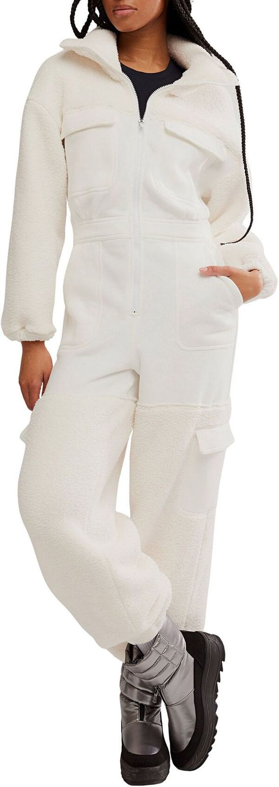 フリーピープル レディース アウター ジャケット・ブルゾン オーバーオール フリース FP Movement Womensalopette Fleece Coveralls Ivory Combo アイボリー