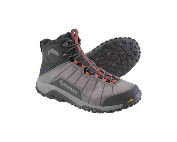 シムズ メンズ シューズ ブーツ・レインブーツ Simms Fishing Flyweight Vibram Sole Wading Bootsteel Grey グレー