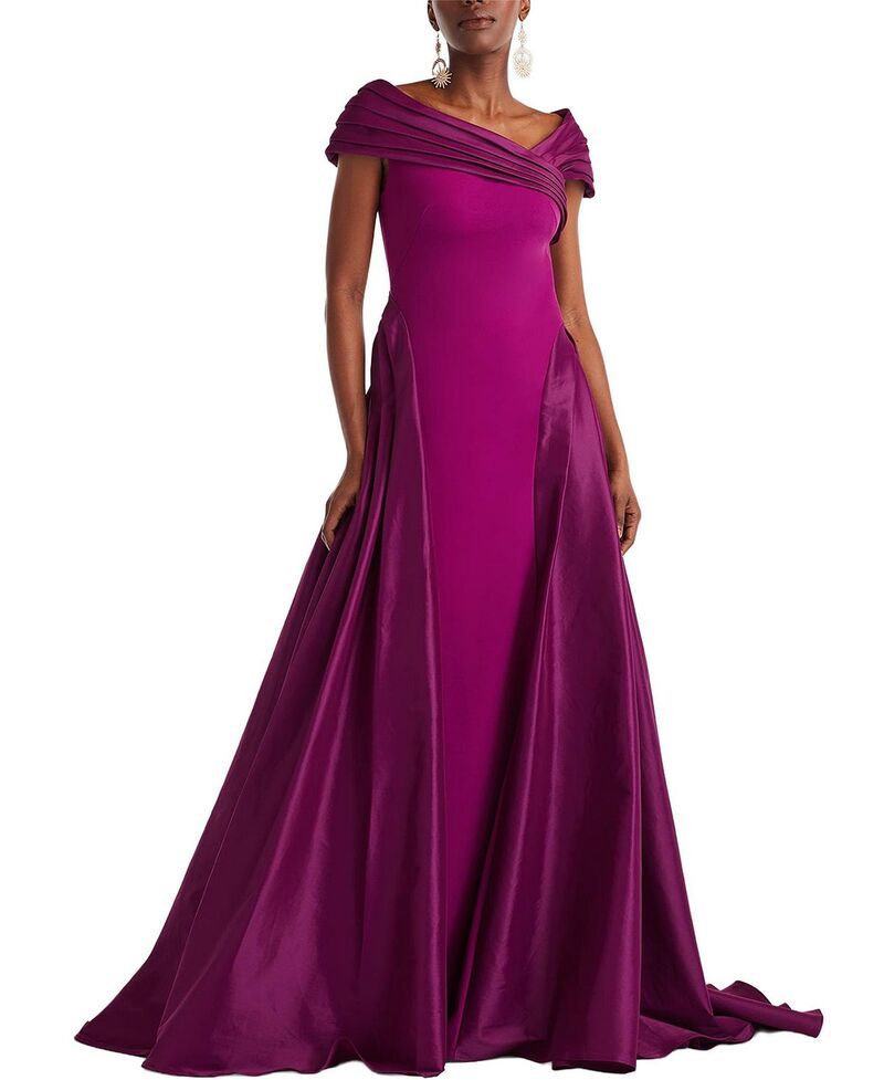 タダシショージ レディース トップス ワンピース ドレープ コントラスト Tadashi Shoji Blanka Draped Contrastaffeta Ball Gown Magenta マゼンタ