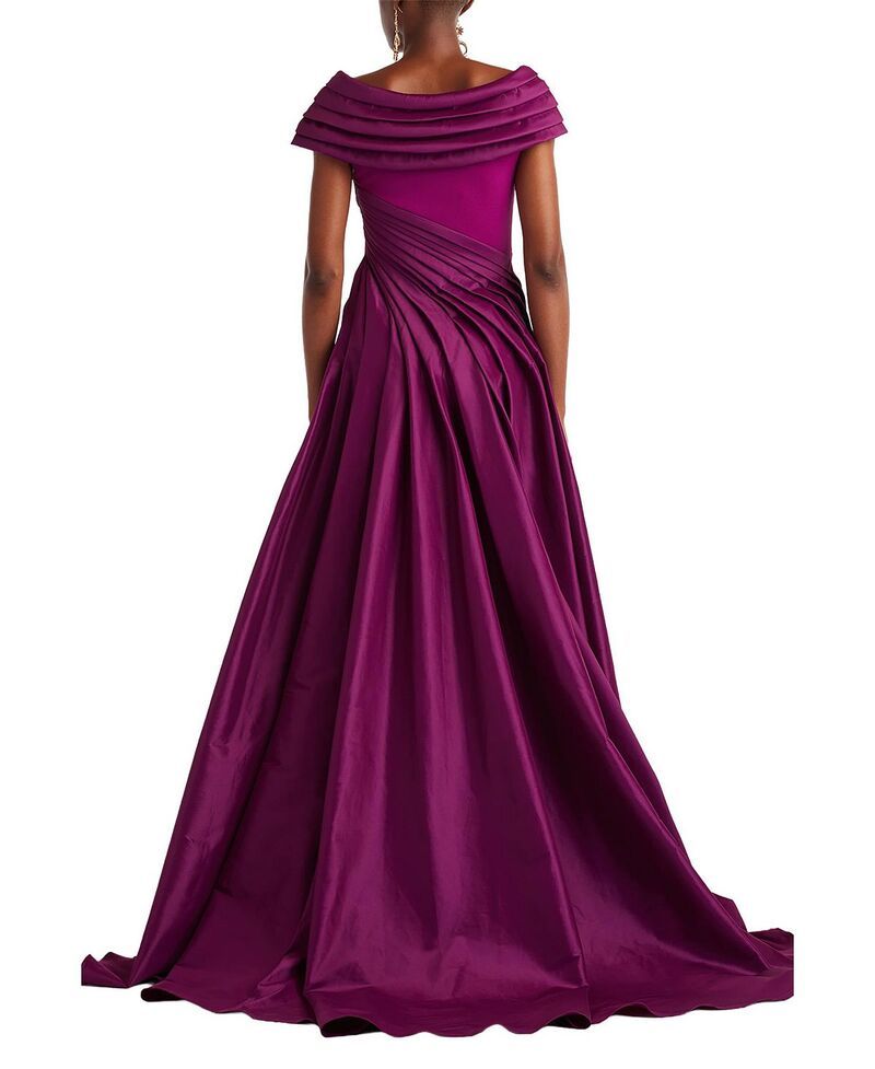 タダシショージ レディース トップス ワンピース ドレープ コントラスト Tadashi Shoji Blanka Draped Contrastaffeta Ball Gown Magenta マゼンタ