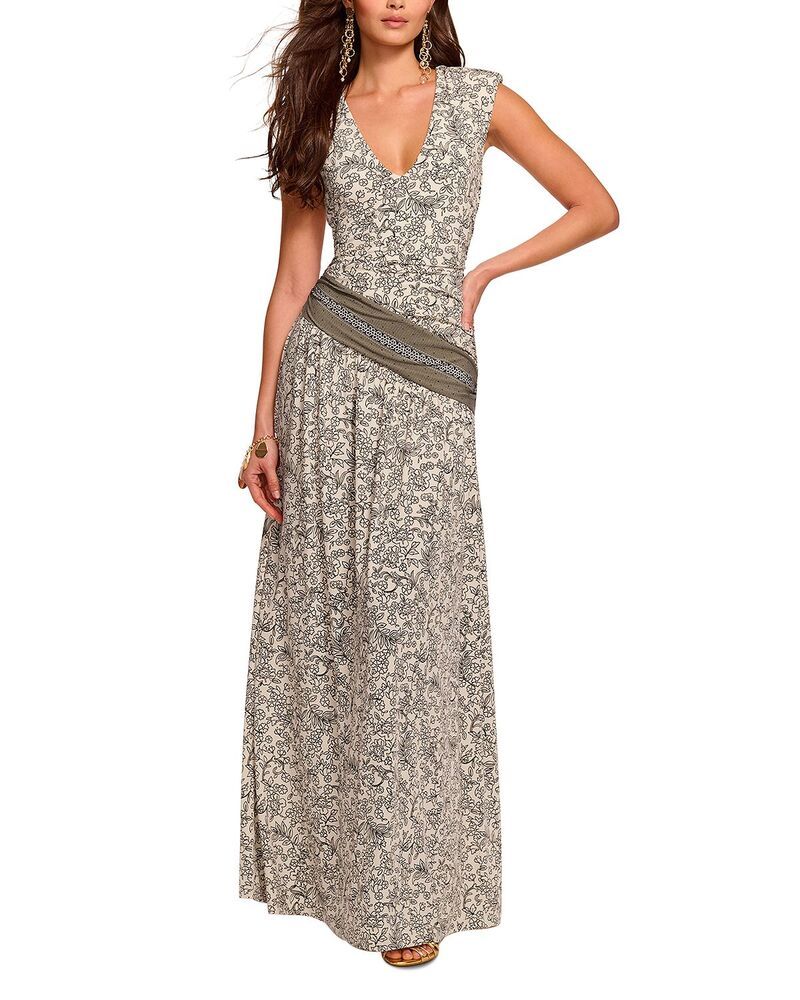 レイミー ブルック レディース トップス ワンピース マキシ Ramy Brook Jamie Maxi Dress Boneblack floral ブラック