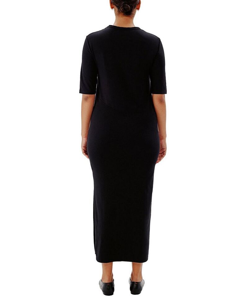 アナザー トゥモロー レディース トップス ワンピース Another Tomorrow Elbow Sleeve Dress Black ブラック アナザー トゥモロー レディース トップス ワンピース Another Tomorrow Elbow Sleeve Dress Black ブラック