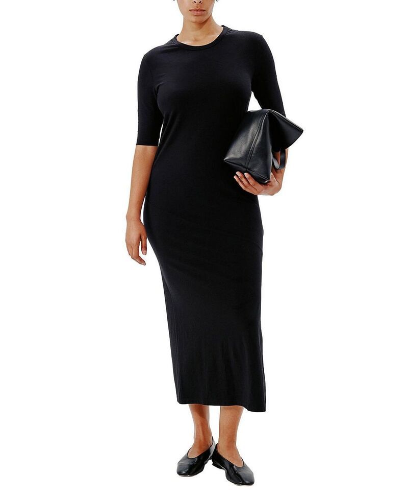 アナザー トゥモロー レディース トップス ワンピース Another Tomorrow Elbow Sleeve Dress Black ブラック アナザー トゥモロー レディース トップス ワンピース Another Tomorrow Elbow Sleeve Dress Black ブラック