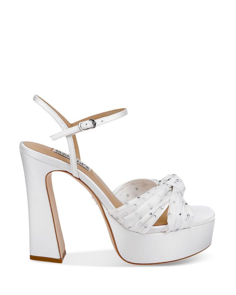 バッジェリーミシュカ レディース シューズ サンダル プラットフォーム Badgley Mischka Womens Willabella Platform Sandals White Satin ホワイト