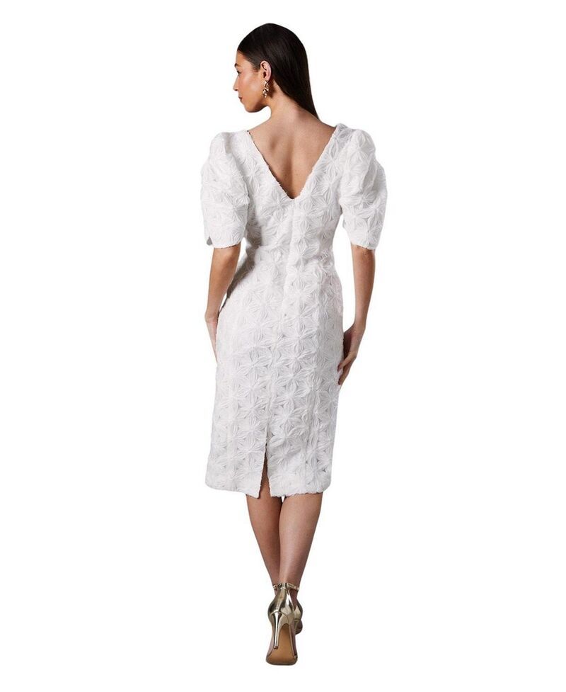 コースト レディース トップス ワンピース フラワー柄 プリーツ フラワー Coast Floral Pleated Sleeve Pencil Dress Ivory アイボリー