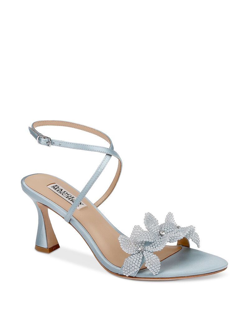 バッジェリーミシュカ レディース シューズ サンダル Badgley Mischka Womens Whitney Sandals Mist Blue Satin ブルー