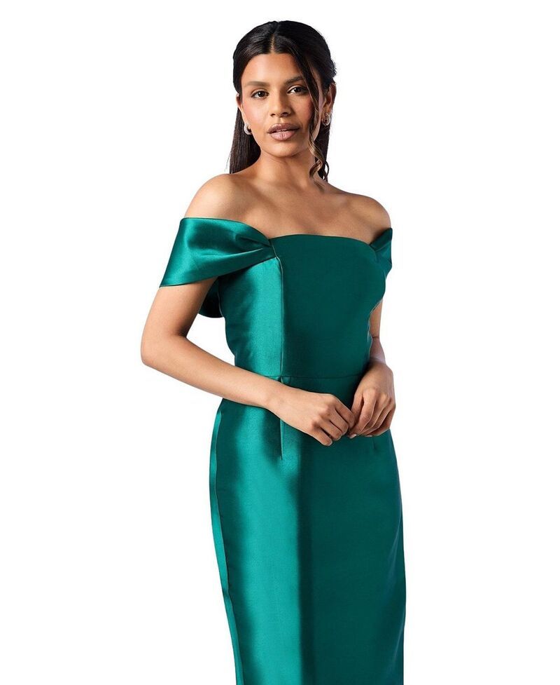 コースト レディース トップス ワンピース プチ ミディ Coast Petite Column Midi Bridesmaidress Emerald エメラルド