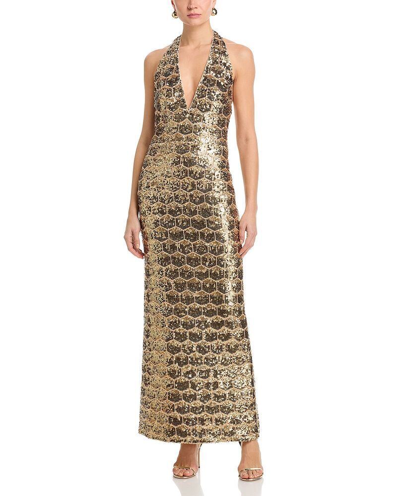 レイミー ブルック レディース トップス ワンピース Ramy Brook Shauna Gown Gold Sequin ゴールド