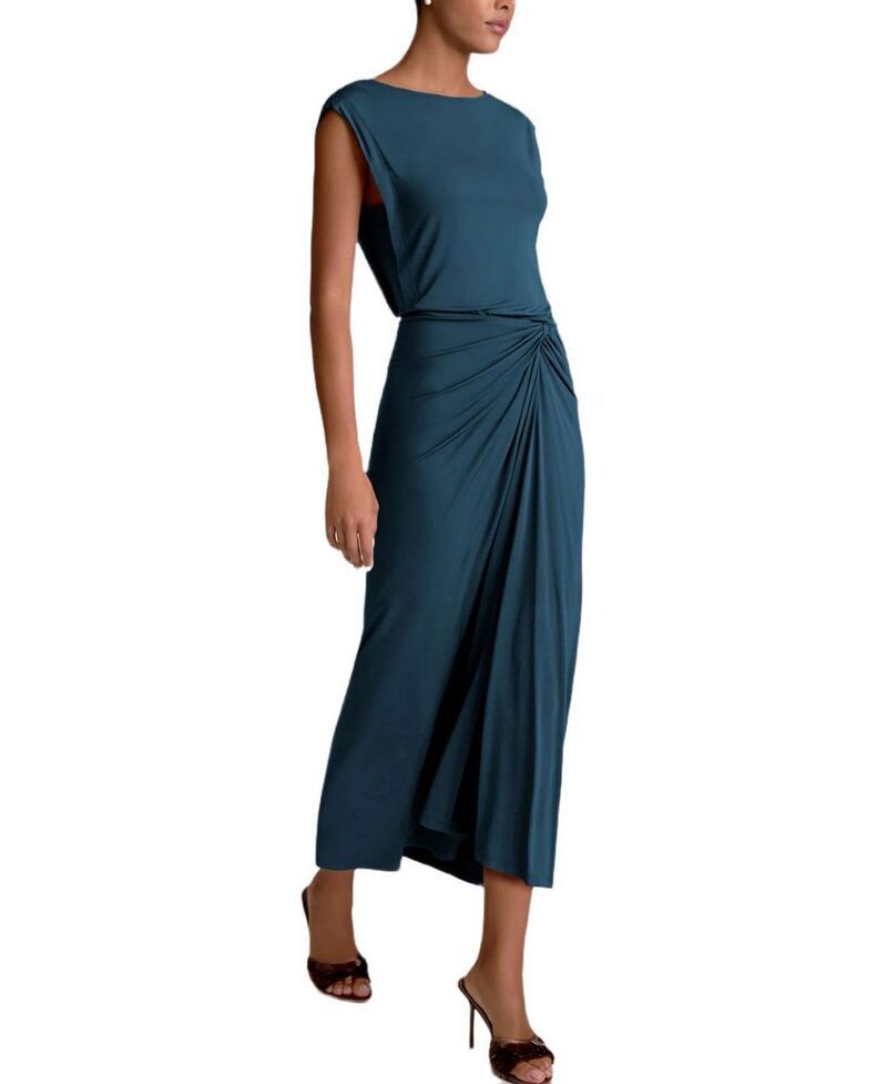 エムエメウラフール レディース トップス ワンピース ジャージー MMLaFleur Zita DressLight Jersey Moroccan Blue ブルー