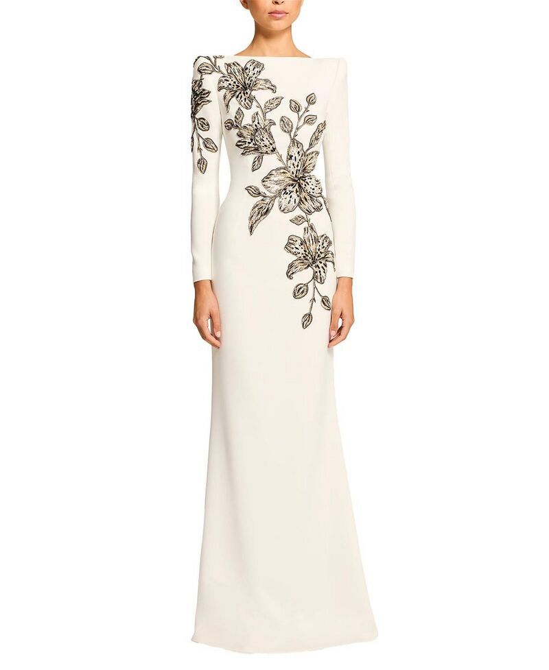 ジェニー・パッカム レディース トップス ワンピース フラワー柄 マキシ フラワー Jenny Packham Slipper Orchid FloralEmbellished Maxi Dress Vanilla