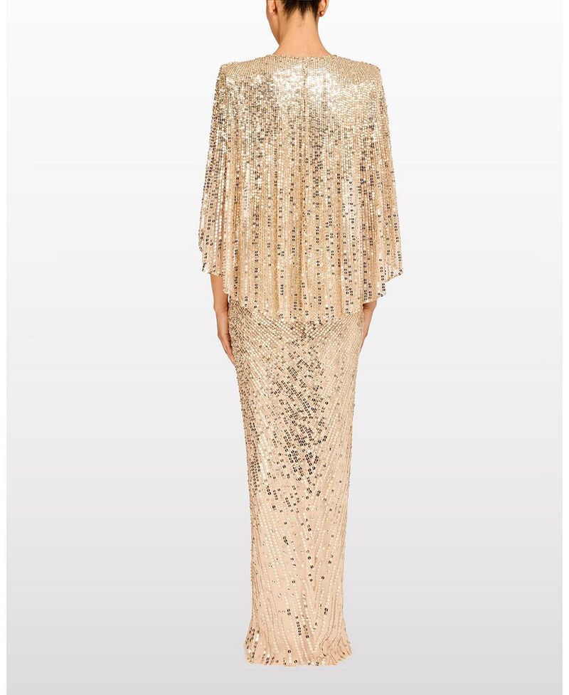 ジェニー・パッカム レディース トップス ワンピースパンコール Jenny Packham Carrie Sequin Embellishedress Illusion Gold ゴールド