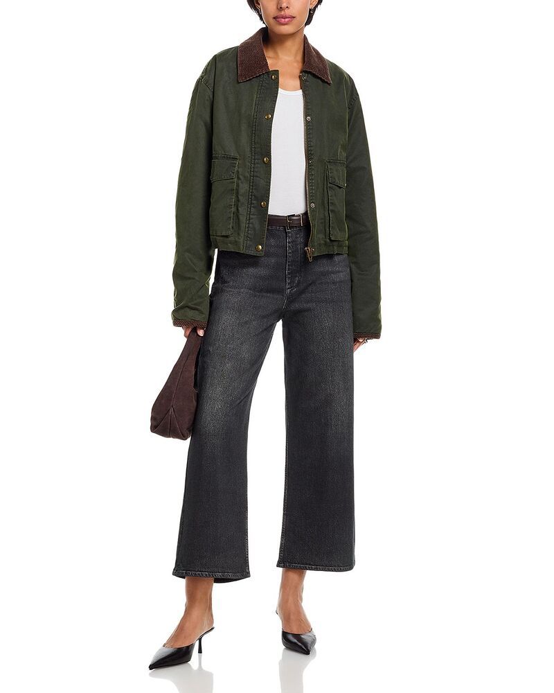 ラグアンドボーン レディース ボトムス デニムパンツ ワイドレッグ パイル コットン クロップド ジーンズ rag bone Miramar Andi HighRise Cropped Wide Leg Cotton Terry Sweatpant Jeans