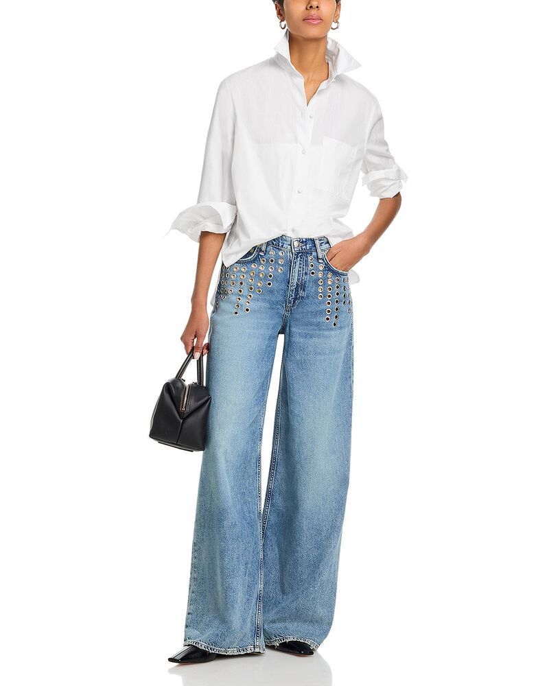 ラグアンドボーン レディース ボトムス デニムパンツ ワイドレッグ ジーンズ rag bone Featherweight Sofie High Rise Wide Leg Jeans in Amalfi