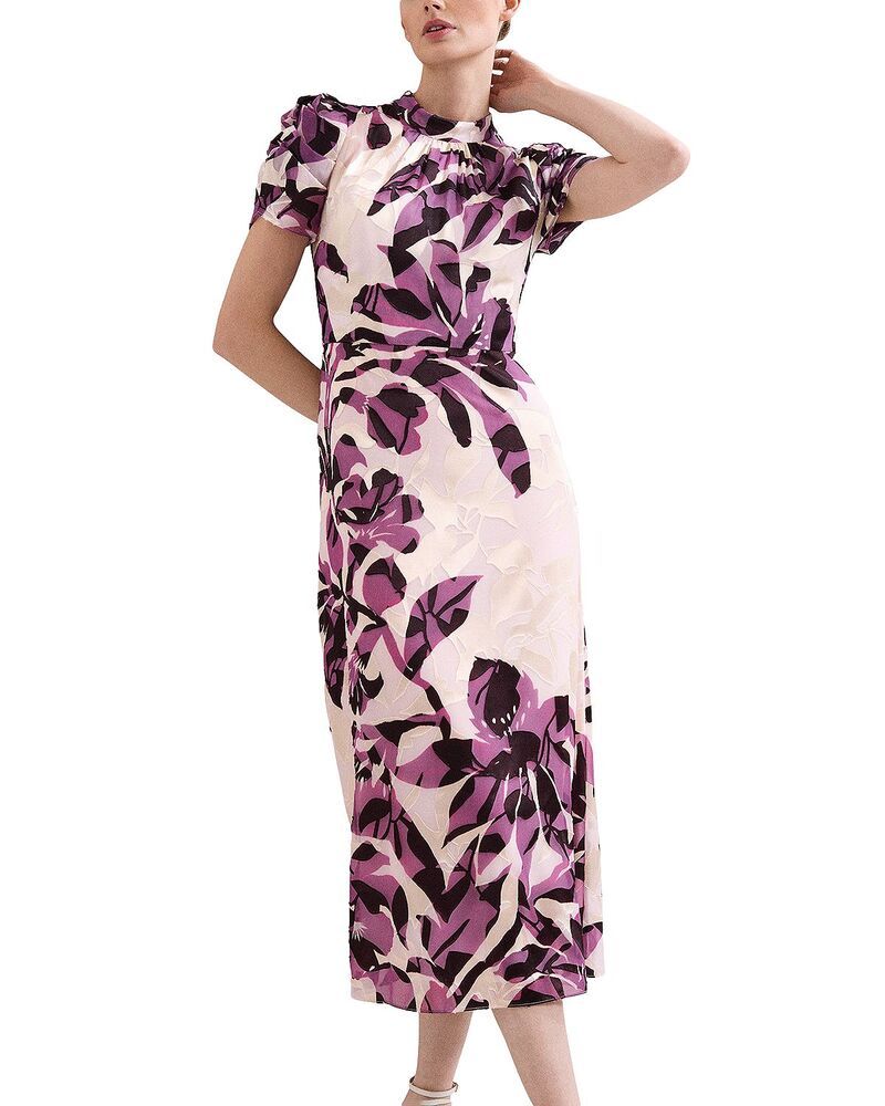 フェイズ・エイト レディース トップス ワンピース フラワー柄 ミディ フラワー Phaseightilly Floral Burnout Midi Dress Cream クリーム
