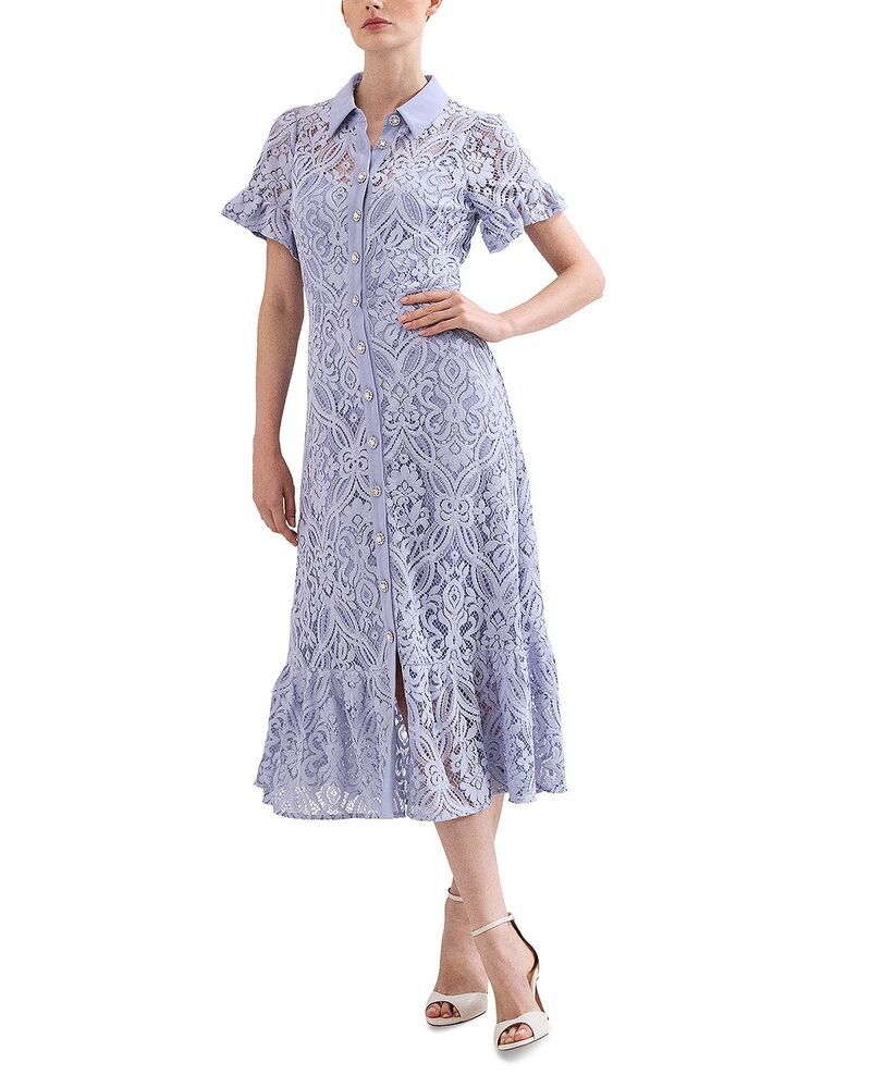 フェイズ・エイト レディース トップス ワンピース ミディ レース Phaseight Carmine Lace Midi Dress Pale Blue ブルー