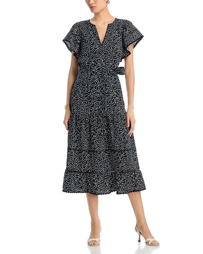 レイルズ レディース トップス ワンピース プリント ミディ Rails Gia Printed Tie Waist Midi Dress Mini Chain