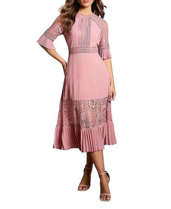 コースト レディース トップス ワンピース ミディ レース Coast Lace Insert Midi Dress Antique Rose