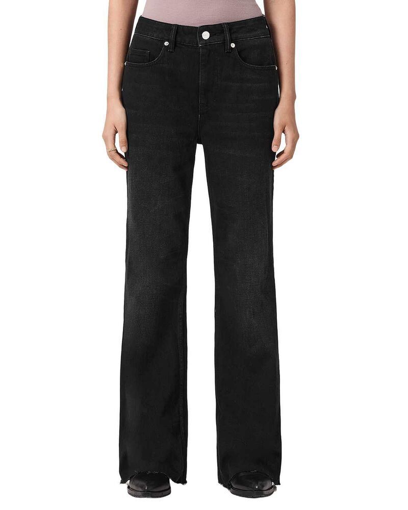オールセインツ レディース ボトムス デニムパンツ ジーンズ ALLSAINTS Ember High Rise Flare Jeans in Washed Black ブラック
