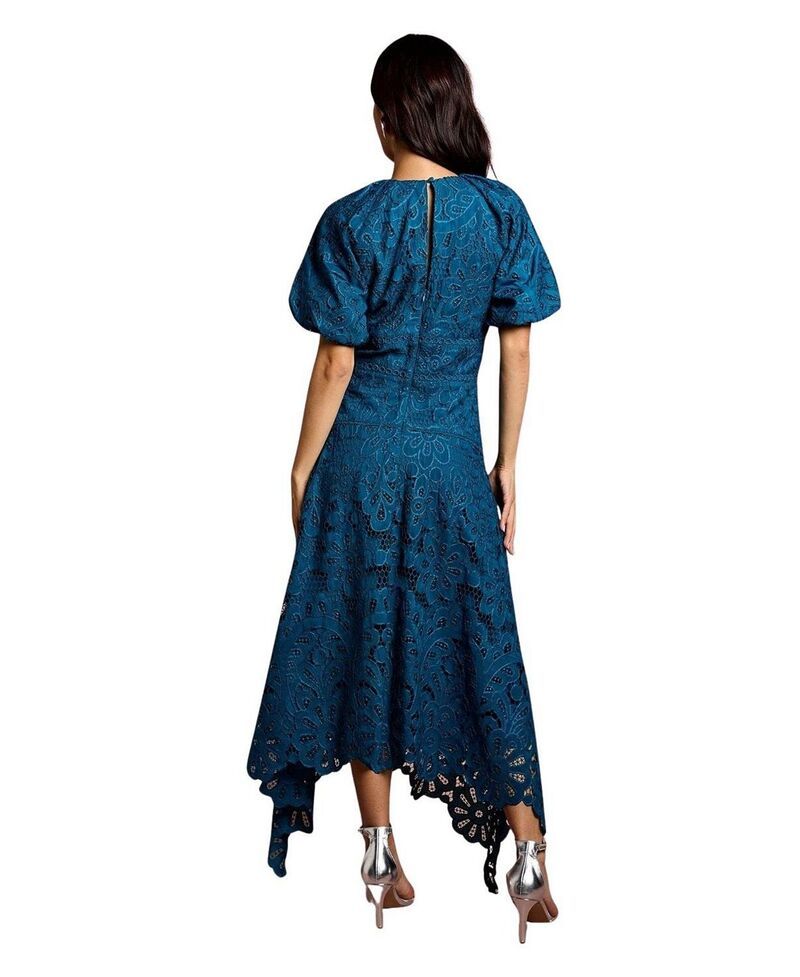 コースト レディース トップス ワンピース レース Coast Lace Hanky Hem Puff Sleeve Dress Teal ティール