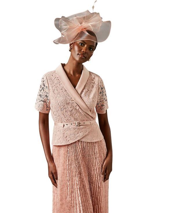 コースト レディース トップス ワンピース プリーツ ミディ レース ジャケット Coast Lace 2In1 Jacket Pleated Midi Dress Blush ブラッシュ コースト レディース トップス ワンピース プリーツ ミディ レース ジャケット Coast Lace 2In1 Jacket Pleated Midi Dress Blush ブラッシュ
