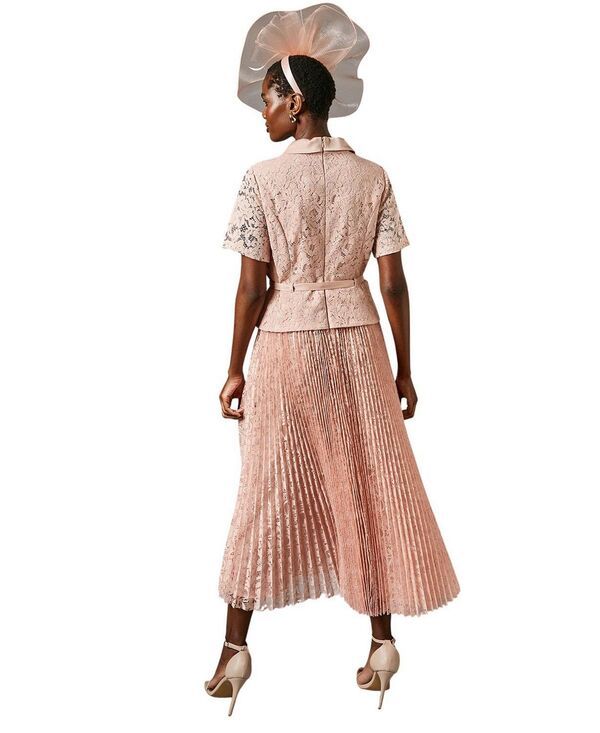 コースト レディース トップス ワンピース プリーツ ミディ レース ジャケット Coast Lace 2In1 Jacket Pleated Midi Dress Blush ブラッシュ コースト レディース トップス ワンピース プリーツ ミディ レース ジャケット Coast Lace 2In1 Jacket Pleated Midi Dress Blush ブラッシュ