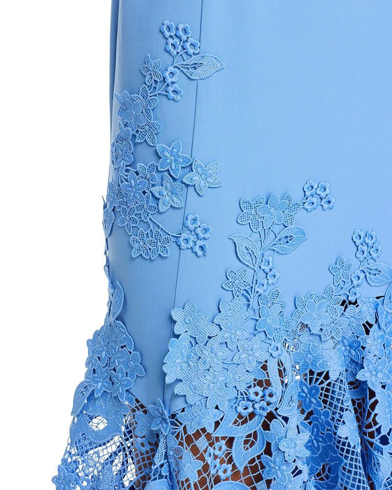 オスカー デ ラ レンタ レディース トップス ワンピース ノースリーブ Oscar de la Renta Sleeveless Porcelain Flowers Guipure Day Dress Hydrangea