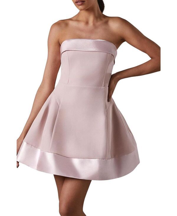コースト レディース トップス ワンピース プリーツ ミニ サテン Coast Bandeau Satin Detail Pleated Mini Dress Pink ピンク