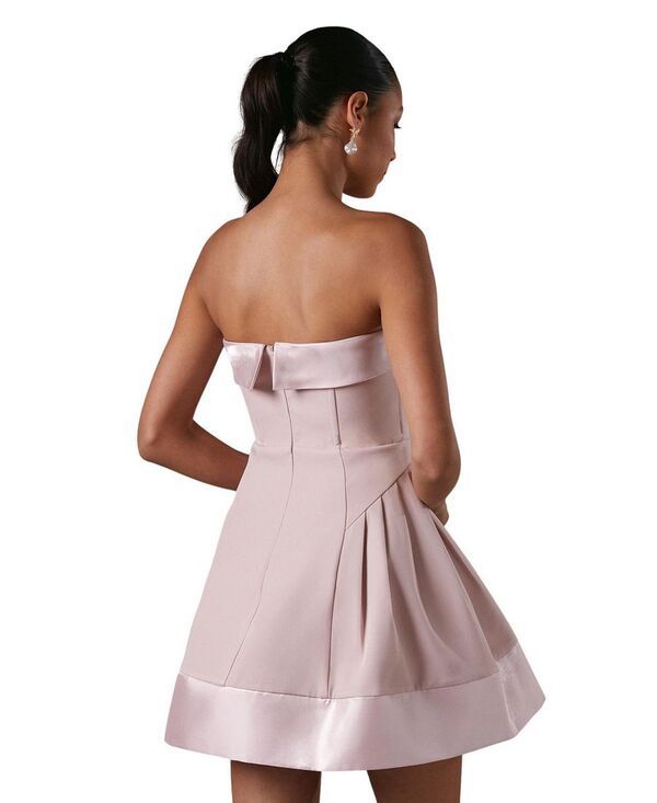 コースト レディース トップス ワンピース プリーツ ミニ サテン Coast Bandeau Satin Detail Pleated Mini Dress Pink ピンク コースト レディース トップス ワンピース プリーツ ミニ サテン Coast Bandeau Satin Detail Pleated Mini Dress Pink ピンク