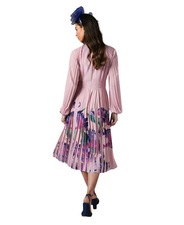 コースト レディース トップス ワンピース プリント レース Coast Placement Print Pleat Dress Pink ピンク