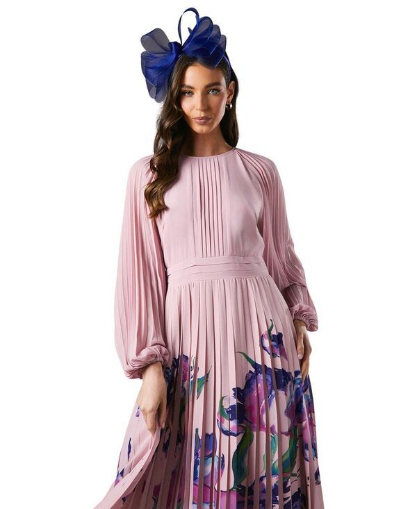 コースト レディース トップス ワンピース プリント レース Coast Placement Print Pleat Dress Pink ピンク