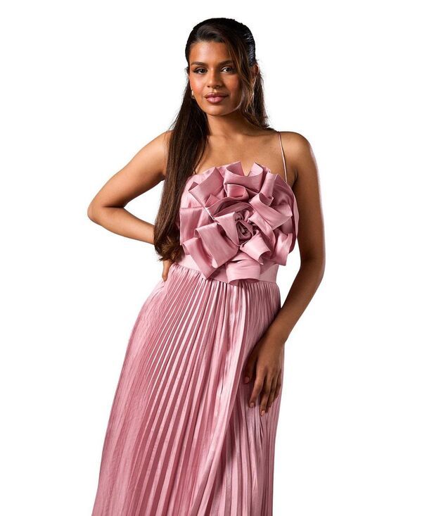 コースト レディース トップス ワンピース プチ プリーツ トール Coast Petite Metallic Pleated Corsage Dress Pink ピンク コースト レディース トップス ワンピース プチ プリーツ トール Coast Petite Metallic Pleated Corsage Dress Pink ピンク