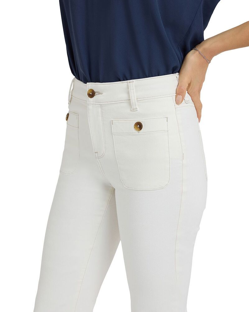 エヌワイディージェイ レディース ボトムス デニムパンツ ヴィンテージーンズ NYDJ Marilyn High Rise Patch Pocket Straight Jeans in Vintage White ホワイト