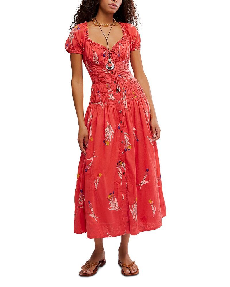 フリーピープル レディース トップス ワンピース ミディ Free People Complete Me Midi Dress Coral Combo コーラル