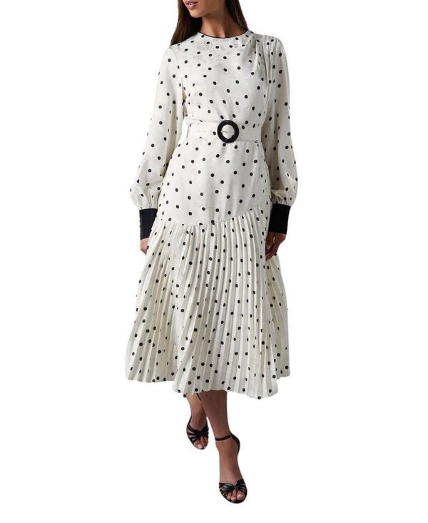 コースト レディース トップス ワンピース プリーツ ミディ Coast Long Sleeve Pleated Midi Dress Mono