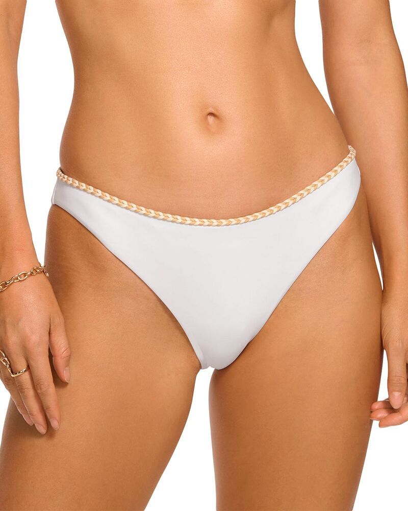 レイミー ブルック レディース 水着 ボトムスのみ Ramy Brook Braided Mona Bikini Bottom White ホワイト
