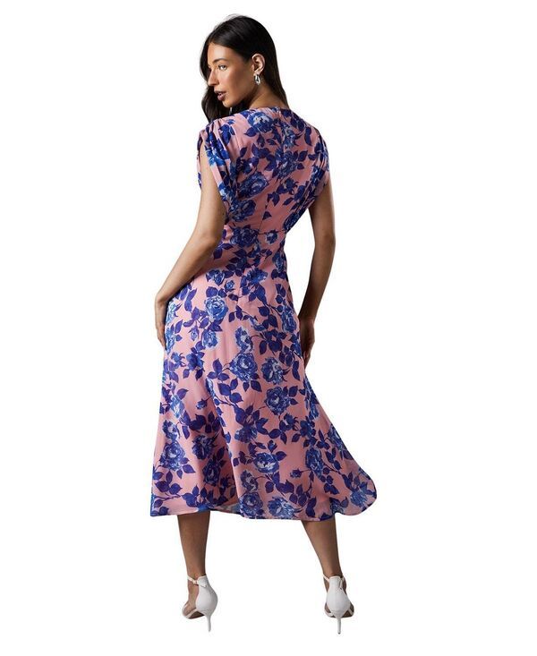 コースト レディース トップス ワンピース シフォン フラワー柄 ミディ キャップ フラワー Coast Cap Sleeve Floral Chiffon Midi Dress Nude コースト レディース トップス ワンピース シフォン フラワー柄 ミディ キャップ フラワー Coast Cap Sleeve Floral Chiffon Midi Dress Nude