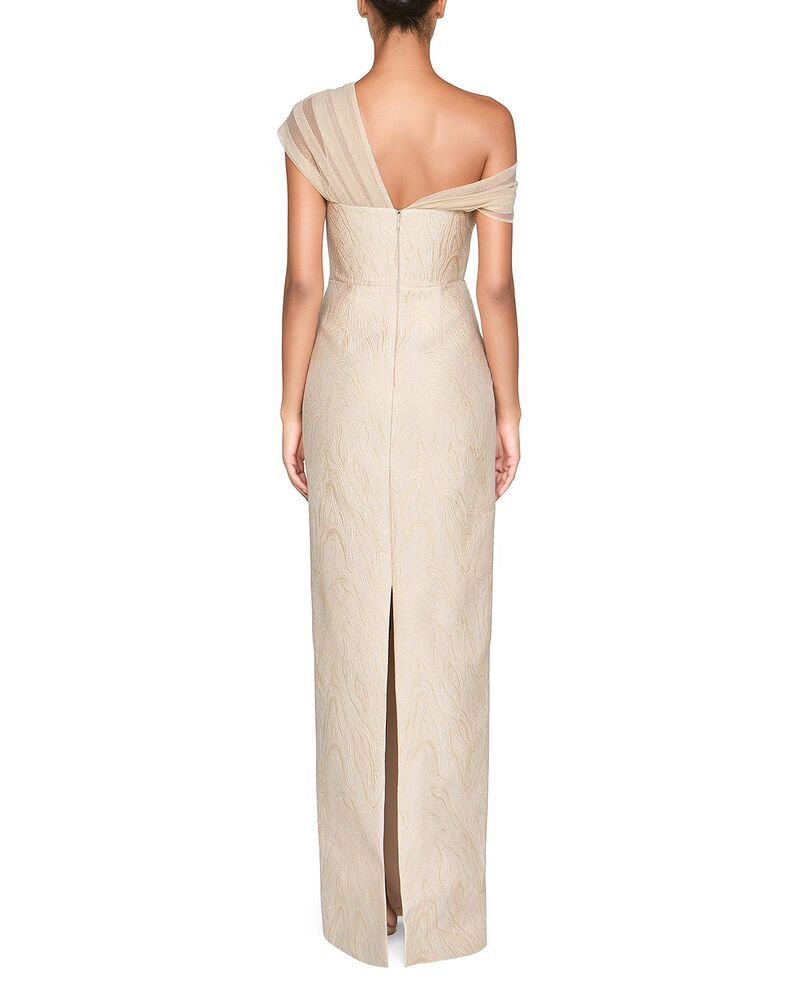 セイア レディース トップス ワンピース ドレープ Theia Zara Draped Gown Champagne シャンパン