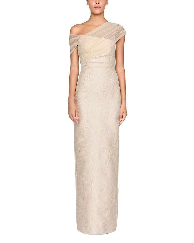 セイア レディース トップス ワンピース ドレープ Theia Zara Draped Gown Champagne シャンパン