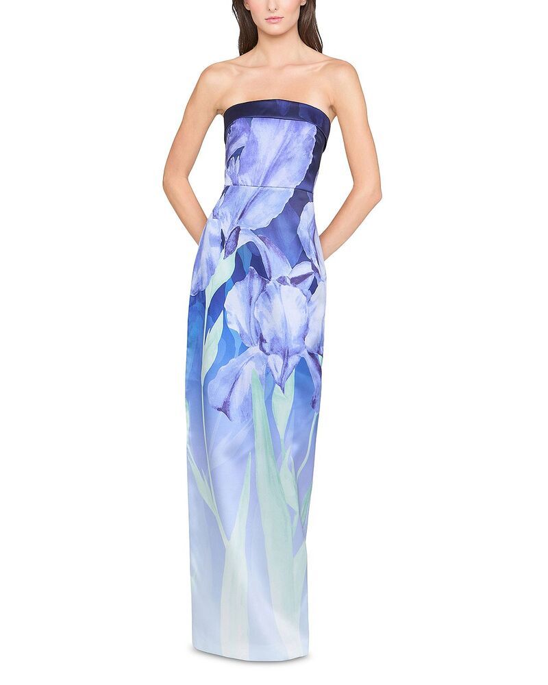 セイア レディース トップス ワンピーストラップレス Theia Cyrilla Strapless Column Gown Moonlight