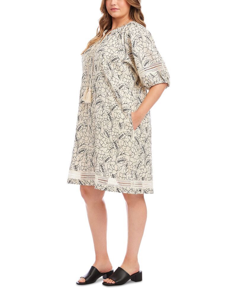 カレンケーン レディース トップス ワンピース プラスサイズ Karen Kane Plusize Puff Sleeve Tassel Dress Cream クリーム カレンケーン レディース トップス ワンピース プラスサイズ Karen Kane Plusize Puff Sleeve Tassel Dress Cream クリーム