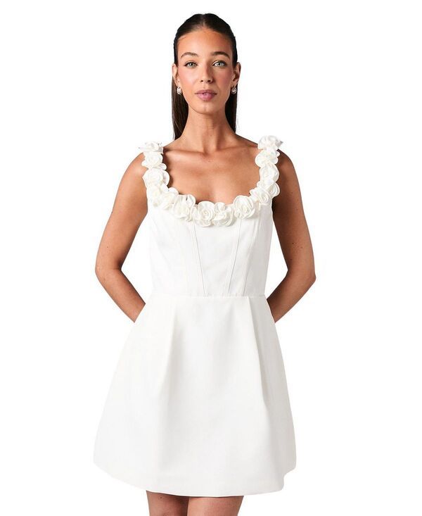 コースト レディース トップス ワンピース ミニ Coast Square Neck 3D Flower Bridal Mini Dress Ivory アイボリー コースト レディース トップス ワンピース ミニ Coast Square Neck 3D Flower Bridal Mini Dress Ivory アイボリー