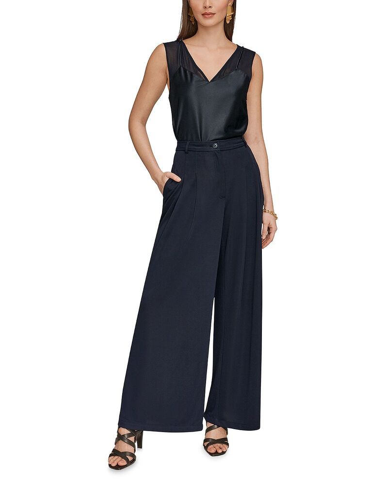 ダナ キャラン ニューヨーク レディース ボトムス カジュアルパンツ ワイドレッグ プリーツ Donna Karanew York Pleated Wide Leg Pants Nightfall ダナ キャラン ニューヨーク レディース ボトムス カジュアルパンツ ワイドレッグ プリーツ Donna Karanew York Pleated Wide Leg Pants Nightfall