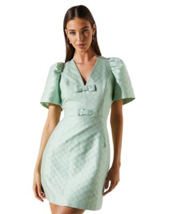 コースト レディース トップス ワンピース ミニ Coast Jacquard Bow Mini Dress Mint ミント