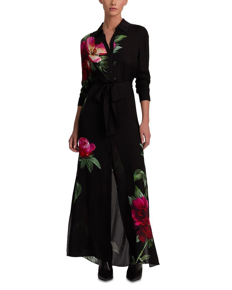 アリスアンドオリビア レディース トップス シャツ マキシ Alice and Olivia Chassidy Maxi Shirt Dress Empress Bloom Black ブラック