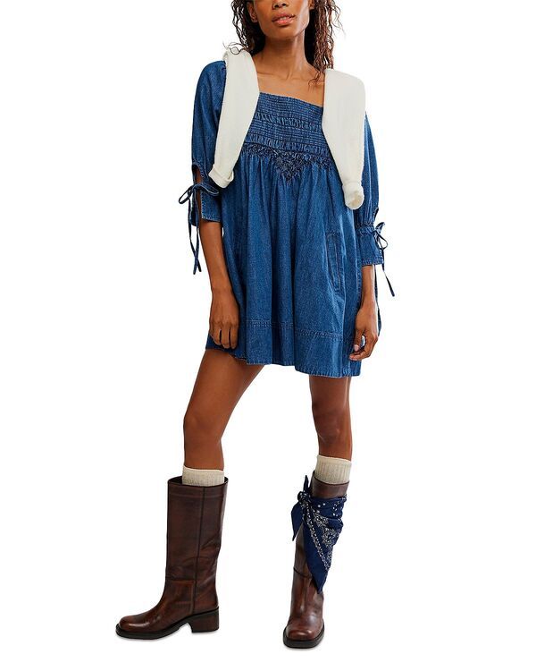 フリーピープル レディース トップス ワンピース ミニ デニム Free People Sonora Denimini Dress Midnight デニム
