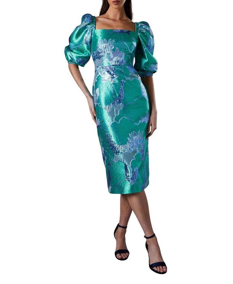 コースト レディース トップス ワンピース Coast Bubble Sleeve Jacquardress Green グリーン