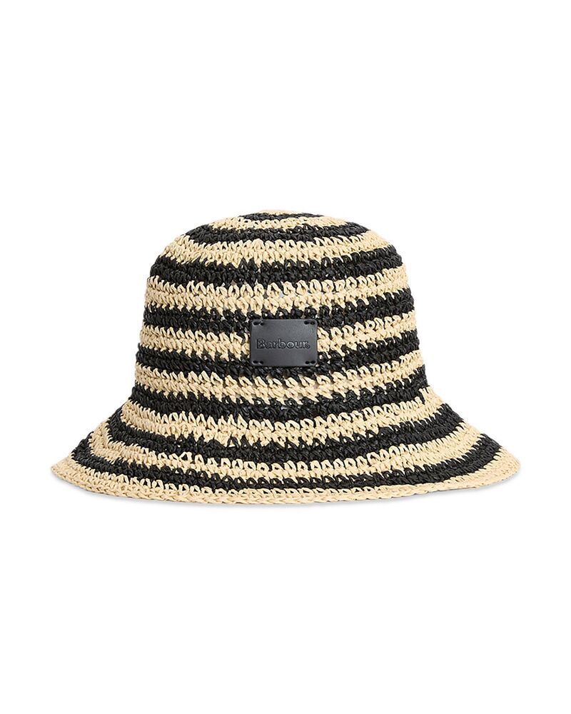 バブアー レディース アクセサリー 帽子 Barbour Annie Crochet Bucket Hat BlackEcru エクリュ